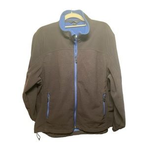 Vintage Lands End Womens Jacket Black Blue XL 18-20